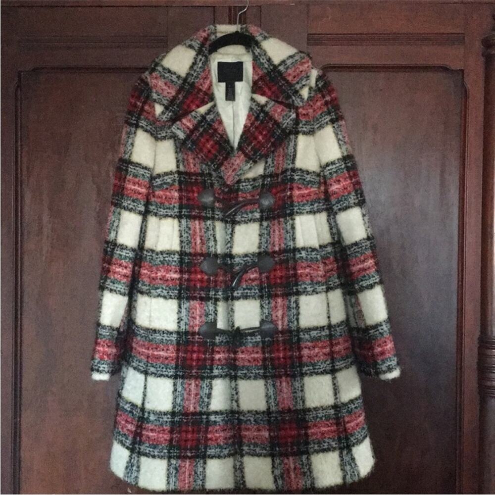 J.Crew Collection Plaid Tartan Toggle Coat Size 6